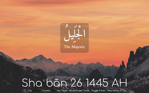 99 Names of Allah + Prayer Times Homepage from Chrome web store to be run with OffiDocs Chromium online 99 Names of Allah + Prayer Times Homepage from Chrome web store to be run with OffiDocs Chromium online