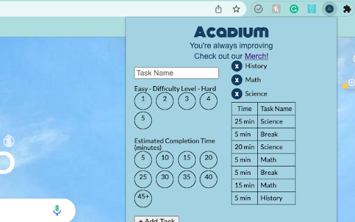Acadium from Chrome web store to be run with OffiDocs Chromium online Acadium from Chrome web store to be run with OffiDocs Chromium online
