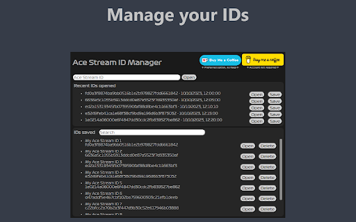 Ace Stream ID Manager from Chrome web store to be run with OffiDocs Chromium online Ace Stream ID Manager from Chrome web store to be run with OffiDocs Chromium online