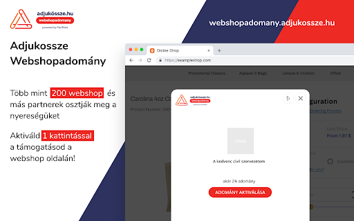 Adjukössze Webshopadomány from Chrome web store to be run with OffiDocs Chromium online Adjukössze Webshopadomány from Chrome web store to be run with OffiDocs Chromium online
