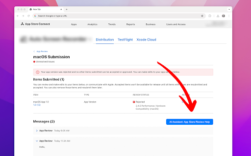AI Assistant for App Store Connect from Chrome web store to be run with OffiDocs Chromium online AI Assistant for App Store Connect from Chrome web store to be run with OffiDocs Chromium online