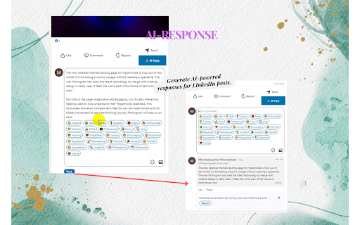 AIResponse Ai Response Generator Free For LinkedIn Reply (No Signup) from Chrome web store to be run with OffiDocs Chromium online AIResponse Ai Response Generator Free For LinkedIn Reply (No Signup) from Chrome web store to be run with OffiDocs Chromium online