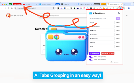 AI Tabs Group from Chrome web store to be run with OffiDocs Chromium online AI Tabs Group from Chrome web store to be run with OffiDocs Chromium online