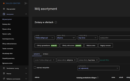 Allegro SalesCenter Dark Mode from Chrome web store to be run with OffiDocs Chromium online Allegro SalesCenter Dark Mode from Chrome web store to be run with OffiDocs Chromium online