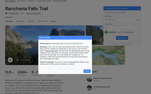AllTrails Real Time Permit Checker from Chrome web store to be run with OffiDocs Chromium online AllTrails Real Time Permit Checker from Chrome web store to be run with OffiDocs Chromium online