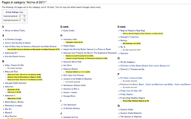 Anime Ratings from Chrome web store to be run with OffiDocs Chromium online Anime Ratings from Chrome web store to be run with OffiDocs Chromium online