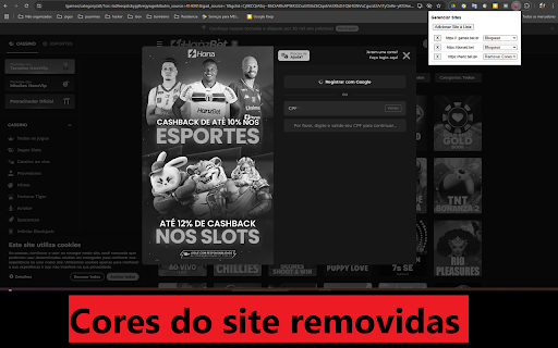 Anti Bets:Bloqueador e Filtro de Cores from Chrome web store to be run with OffiDocs Chromium online Anti Bets:Bloqueador e Filtro de Cores from Chrome web store to be run with OffiDocs Chromium online