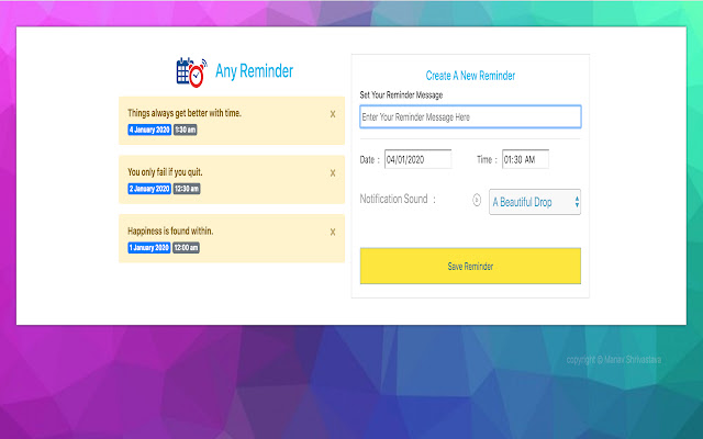 Any Reminder from Chrome web store to be run with OffiDocs Chromium online Any Reminder from Chrome web store to be run with OffiDocs Chromium online