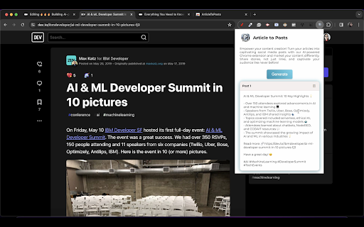 ArticleToPosts from Chrome web store to be run with OffiDocs Chromium online ArticleToPosts from Chrome web store to be run with OffiDocs Chromium online