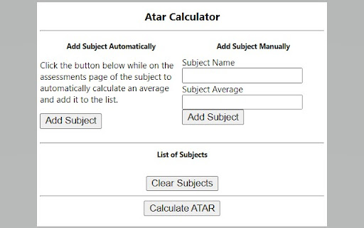 ATAR Calculator from Chrome web store to be run with OffiDocs Chromium online ATAR Calculator from Chrome web store to be run with OffiDocs Chromium online
