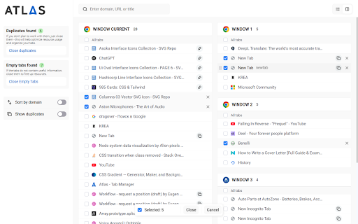 Atlas Tab Manager from Chrome web store to be run with OffiDocs Chromium online Atlas Tab Manager from Chrome web store to be run with OffiDocs Chromium online
