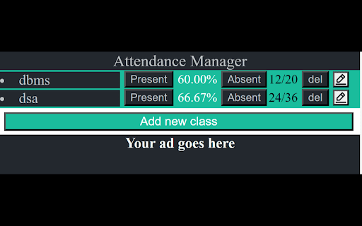 Attendance Manager from Chrome web store to be run with OffiDocs Chromium online Attendance Manager from Chrome web store to be run with OffiDocs Chromium online