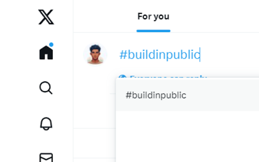 Auto Append #buildinpublic from Chrome web store to be run with OffiDocs Chromium online Auto Append #buildinpublic from Chrome web store to be run with OffiDocs Chromium online