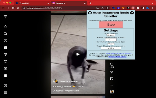 Auto Reels Scroller from Chrome web store to be run with OffiDocs Chromium online Auto Reels Scroller from Chrome web store to be run with OffiDocs Chromium online