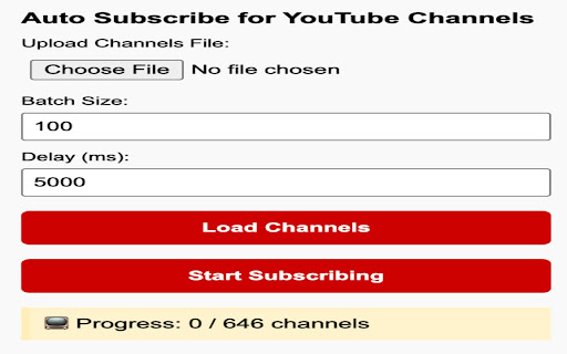 Auto Subscribe for YouTube Channels from Chrome web store to be run with OffiDocs Chromium online Auto Subscribe for YouTube Channels from Chrome web store to be run with OffiDocs Chromium online