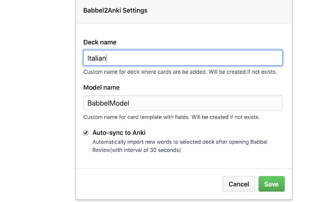 Babbel2Anki from Chrome web store to be run with OffiDocs Chromium online Babbel2Anki from Chrome web store to be run with OffiDocs Chromium online