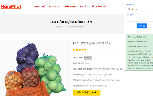 Bao Bì Nam Phát from Chrome web store to be run with OffiDocs Chromium online Bao Bì Nam Phát from Chrome web store to be run with OffiDocs Chromium online