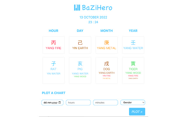 BaZi Hero from Chrome web store to be run with OffiDocs Chromium online BaZi Hero from Chrome web store to be run with OffiDocs Chromium online