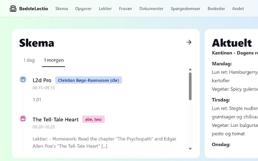 BedsteLectio from Chrome web store to be run with OffiDocs Chromium online BedsteLectio from Chrome web store to be run with OffiDocs Chromium online