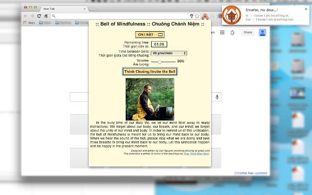 Bell of Mindfulness from Chrome web store to be run with OffiDocs Chromium online Bell of Mindfulness from Chrome web store to be run with OffiDocs Chromium online