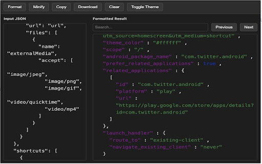 Better JSON Formatter from Chrome web store to be run with OffiDocs Chromium online Better JSON Formatter from Chrome web store to be run with OffiDocs Chromium online
