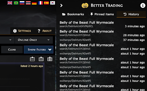 Better PathOfExile Trading from Chrome web store to be run with OffiDocs Chromium online Better PathOfExile Trading from Chrome web store to be run with OffiDocs Chromium online