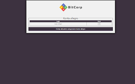 BitCorp Opłaty allegro w Baselinker from Chrome web store to be run with OffiDocs Chromium online BitCorp Opłaty allegro w Baselinker from Chrome web store to be run with OffiDocs Chromium online