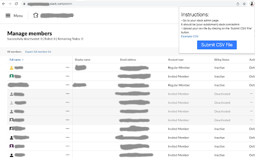 Bulk Slack User Deactivation from Chrome web store to be run with OffiDocs Chromium online Bulk Slack User Deactivation from Chrome web store to be run with OffiDocs Chromium online