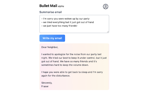 Bullet Mail from Chrome web store to be run with OffiDocs Chromium online Bullet Mail from Chrome web store to be run with OffiDocs Chromium online