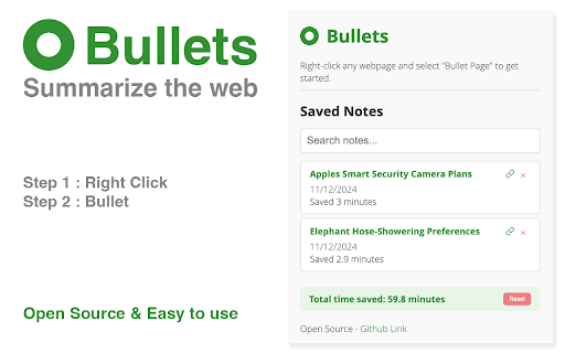 Bullets Summarize the web from Chrome web store to be run with OffiDocs Chromium online Bullets Summarize the web from Chrome web store to be run with OffiDocs Chromium online