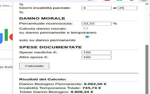 Calcolatore Danno Biologico Lieve (IT) from Chrome web store to be run with OffiDocs Chromium online Calcolatore Danno Biologico Lieve (IT) from Chrome web store to be run with OffiDocs Chromium online