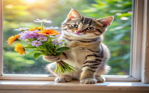 Cat hugging flowers wallpaper from Chrome web store to be run with OffiDocs Chromium online Cat hugging flowers wallpaper from Chrome web store to be run with OffiDocs Chromium online