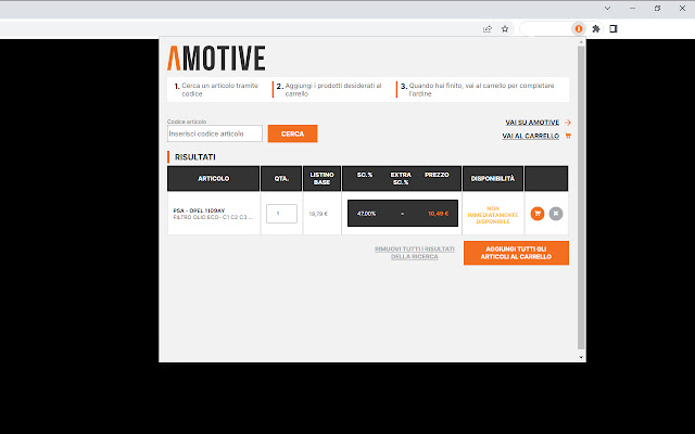 Cercaricambi Amotive from Chrome web store to be run with OffiDocs Chromium online Cercaricambi Amotive from Chrome web store to be run with OffiDocs Chromium online