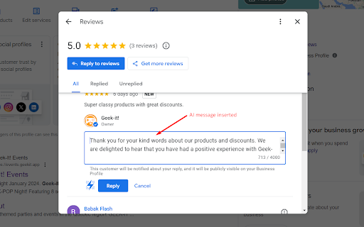 ChatGPT AI assistant for Google Reviews and Questions from Chrome web store to be run with OffiDocs Chromium online ChatGPT AI assistant for Google Reviews and Questions from Chrome web store to be run with OffiDocs Chromium online