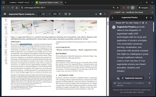 ChatGPT Lite Unofficial Side Panel from Chrome web store to be run with OffiDocs Chromium online ChatGPT Lite Unofficial Side Panel from Chrome web store to be run with OffiDocs Chromium online
