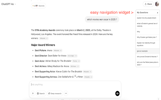 ChatGPT Message Navigator from Chrome web store to be run with OffiDocs Chromium online ChatGPT Message Navigator from Chrome web store to be run with OffiDocs Chromium online