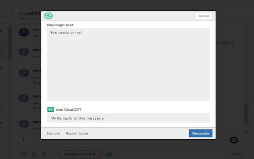 Chat GPT Reply from Chrome web store to be run with OffiDocs Chromium online Chat GPT Reply from Chrome web store to be run with OffiDocs Chromium online