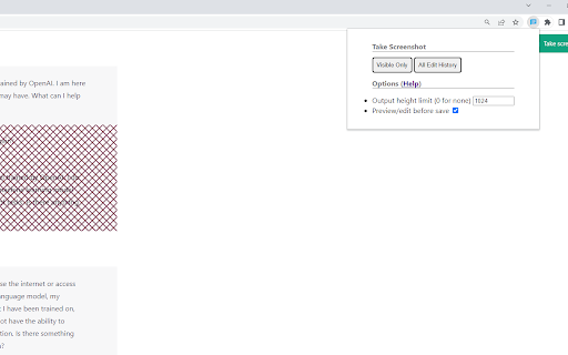 ChatGPT Screenshot Ex from Chrome web store to be run with OffiDocs Chromium online ChatGPT Screenshot Ex from Chrome web store to be run with OffiDocs Chromium online