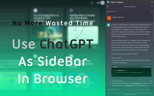 ChatGPT Sidebar for Chrome from Chrome web store to be run with OffiDocs Chromium online ChatGPT Sidebar for Chrome from Chrome web store to be run with OffiDocs Chromium online
