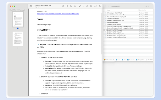 ChatGPT to PDF One Click Export Batch Save from Chrome web store to be run with OffiDocs Chromium online ChatGPT to PDF One Click Export Batch Save from Chrome web store to be run with OffiDocs Chromium online