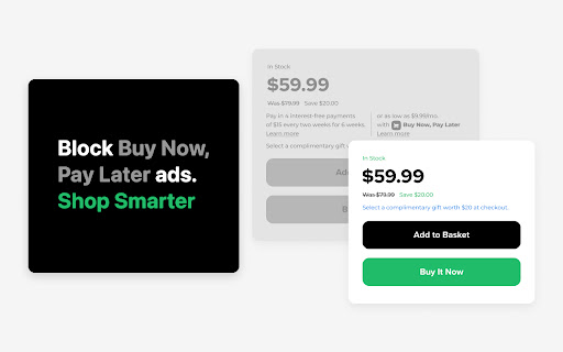 CleanCart Block Buy Now, Pay Later Ads from Chrome web store to be run with OffiDocs Chromium online CleanCart Block Buy Now, Pay Later Ads from Chrome web store to be run with OffiDocs Chromium online