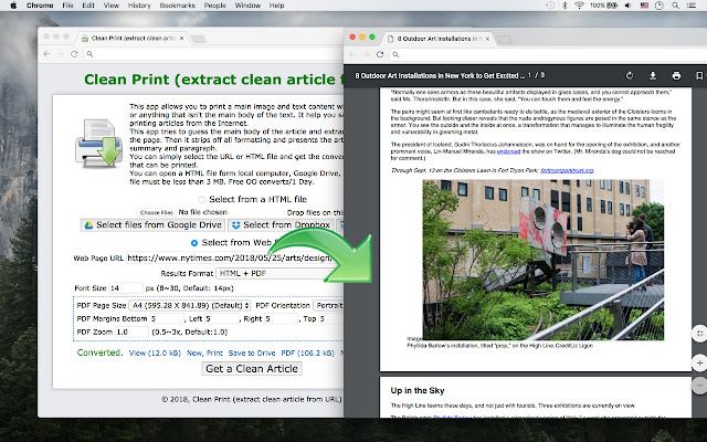 Clean Print (extract clean article) from Chrome web store to be run with OffiDocs Chromium online Clean Print (extract clean article) from Chrome web store to be run with OffiDocs Chromium online