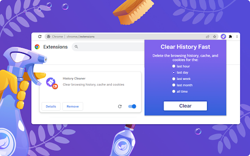 ClearHistoryFast from Chrome web store to be run with OffiDocs Chromium online ClearHistoryFast from Chrome web store to be run with OffiDocs Chromium online