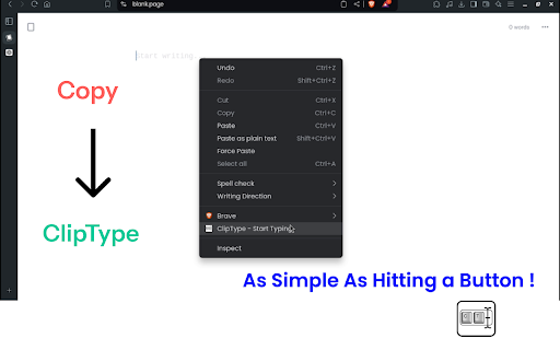 ClipType from Chrome web store to be run with OffiDocs Chromium online ClipType from Chrome web store to be run with OffiDocs Chromium online