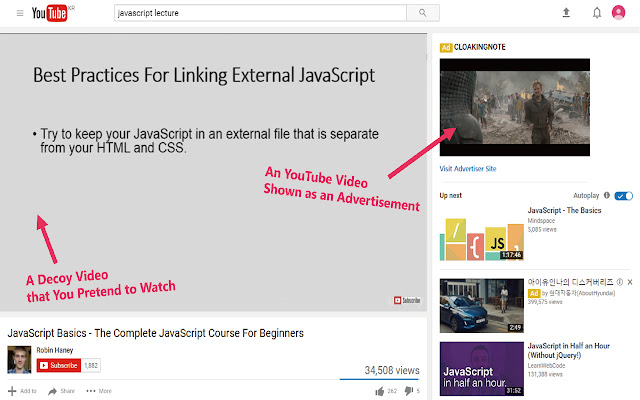 CloakingVideo Watch YouTube Subtly! from Chrome web store to be run with OffiDocs Chromium online CloakingVideo Watch YouTube Subtly! from Chrome web store to be run with OffiDocs Chromium online