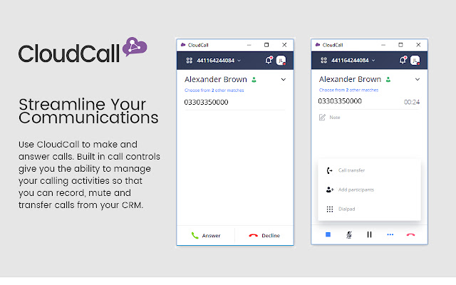 CloudCall Unified Communications for CRM from Chrome web store to be run with OffiDocs Chromium online CloudCall Unified Communications for CRM from Chrome web store to be run with OffiDocs Chromium online