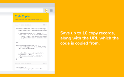 Code Copier from Chrome web store to be run with OffiDocs Chromium online Code Copier from Chrome web store to be run with OffiDocs Chromium online