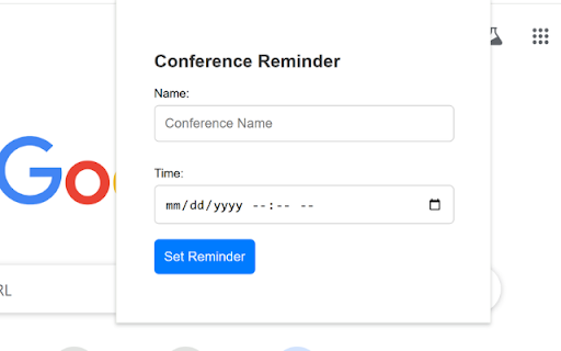 Conference Reminder Assistant from Chrome web store to be run with OffiDocs Chromium online Conference Reminder Assistant from Chrome web store to be run with OffiDocs Chromium online