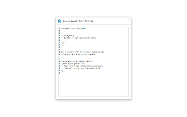 Content Security Policy Override from Chrome web store to be run with OffiDocs Chromium online Content Security Policy Override from Chrome web store to be run with OffiDocs Chromium online