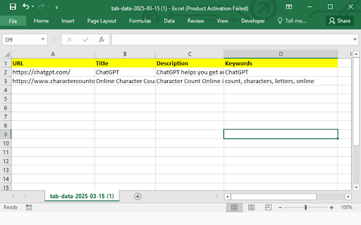 Copy Open Tab URLs and Meta Data from Chrome web store to be run with OffiDocs Chromium online Copy Open Tab URLs and Meta Data from Chrome web store to be run with OffiDocs Chromium online